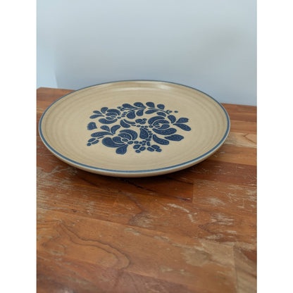 Pfaltzgraff Blue Brown Folk Art 10" Dinner plate Replacement Vintage