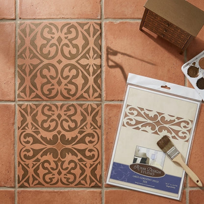Royal Design Studio Large Florentine Grille #705L Stencil 16.25 X 6.25 Craft