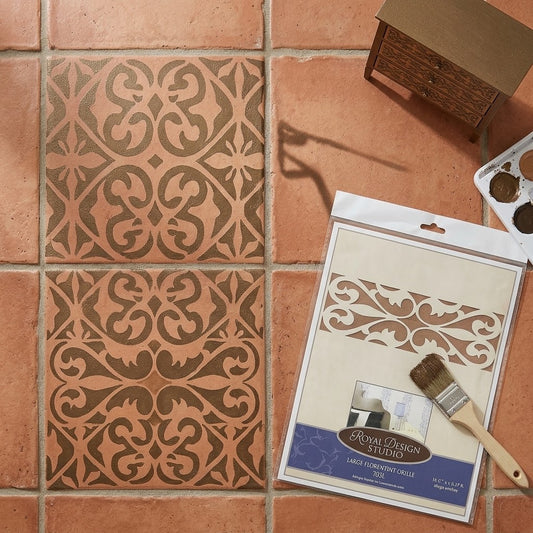 Royal Design Studio Large Florentine Grille #705L Stencil 16.25 X 6.25 Craft