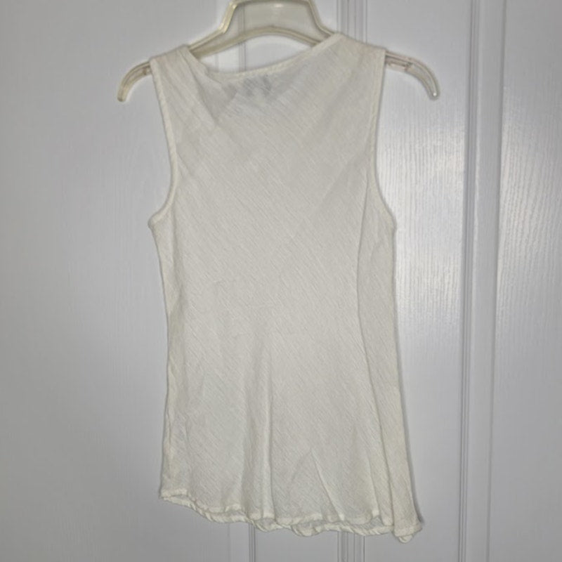 Eileen Fisher Medium women Ivory  Linen Cotton Tank Blouse Sleeveless Shirt