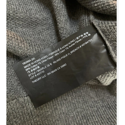 theory riland XL Sweater long sleeve Stone crew neck Grey Heather Breach NEW 198