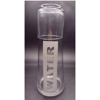 Mid Century Modern Torre & Tagus Etched Tumble - Up Water Carafe With Glass