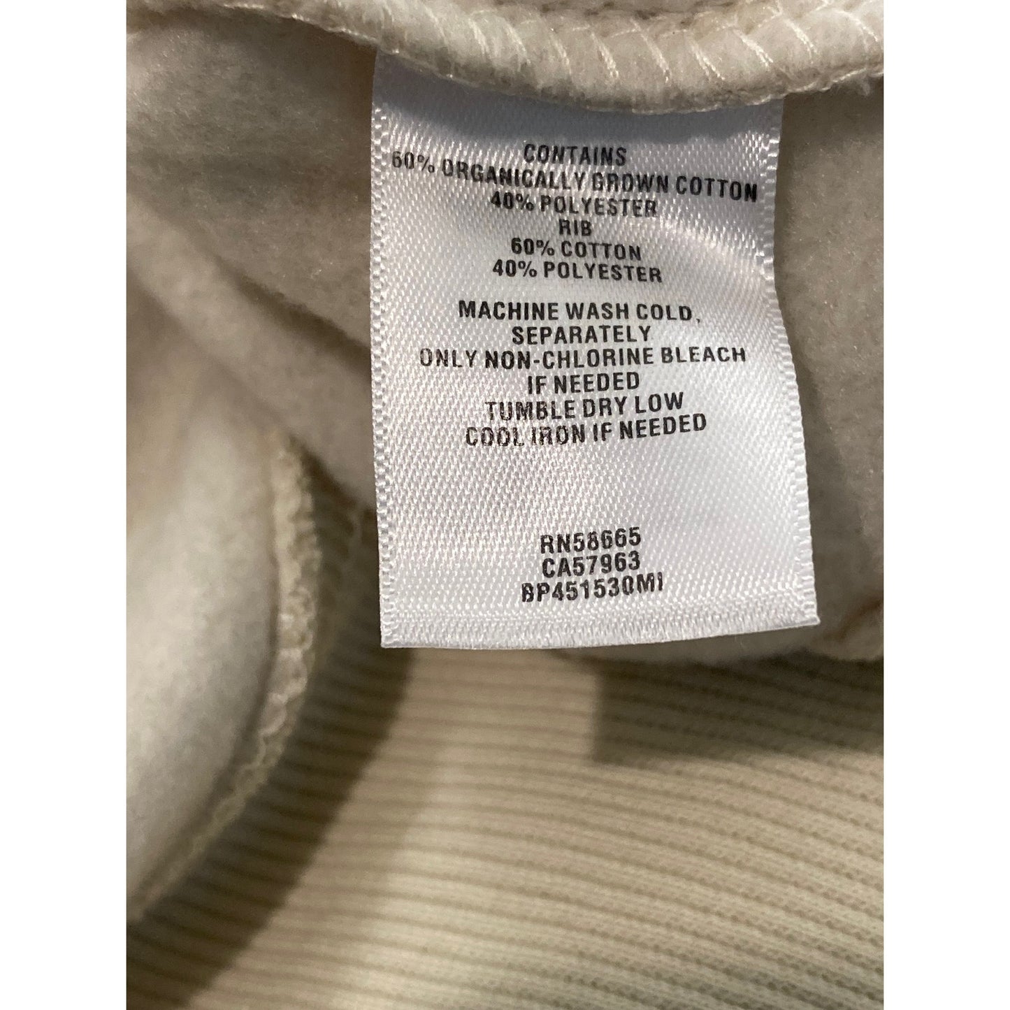 NWT BP. Pullover LA Drawstring Kangaroo Pocket Hoodie Sz Medium in Ivory Dove LA