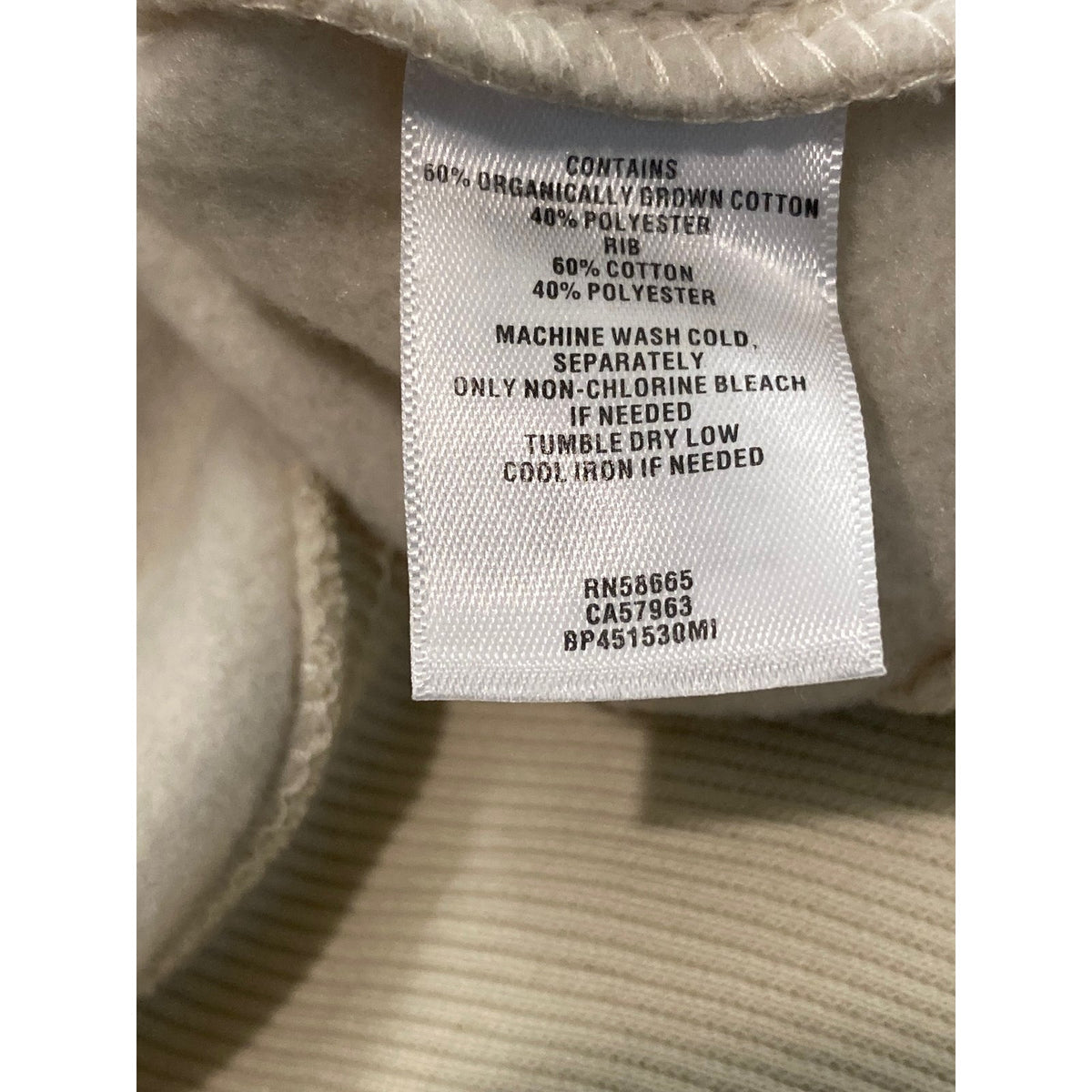 NWT BP. Pullover LA Drawstring Kangaroo Pocket Hoodie Sz Medium in Ivory Dove LA