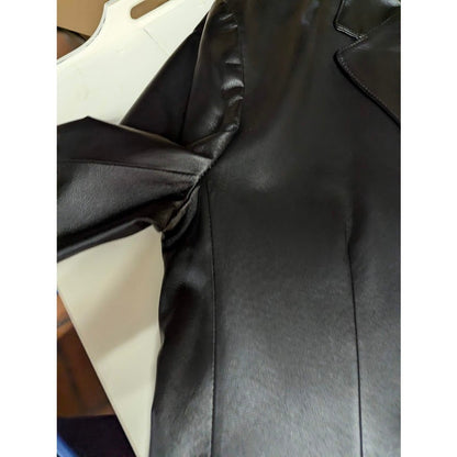 J. Ferrar Men's Black Genuine Leather Blazer Jacket Size Large 90s MatrixVibes
