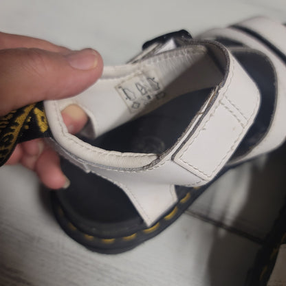 Dr. Martens Blaire White Leather Strappy Platform Sandals Grunge Goth Size 5
