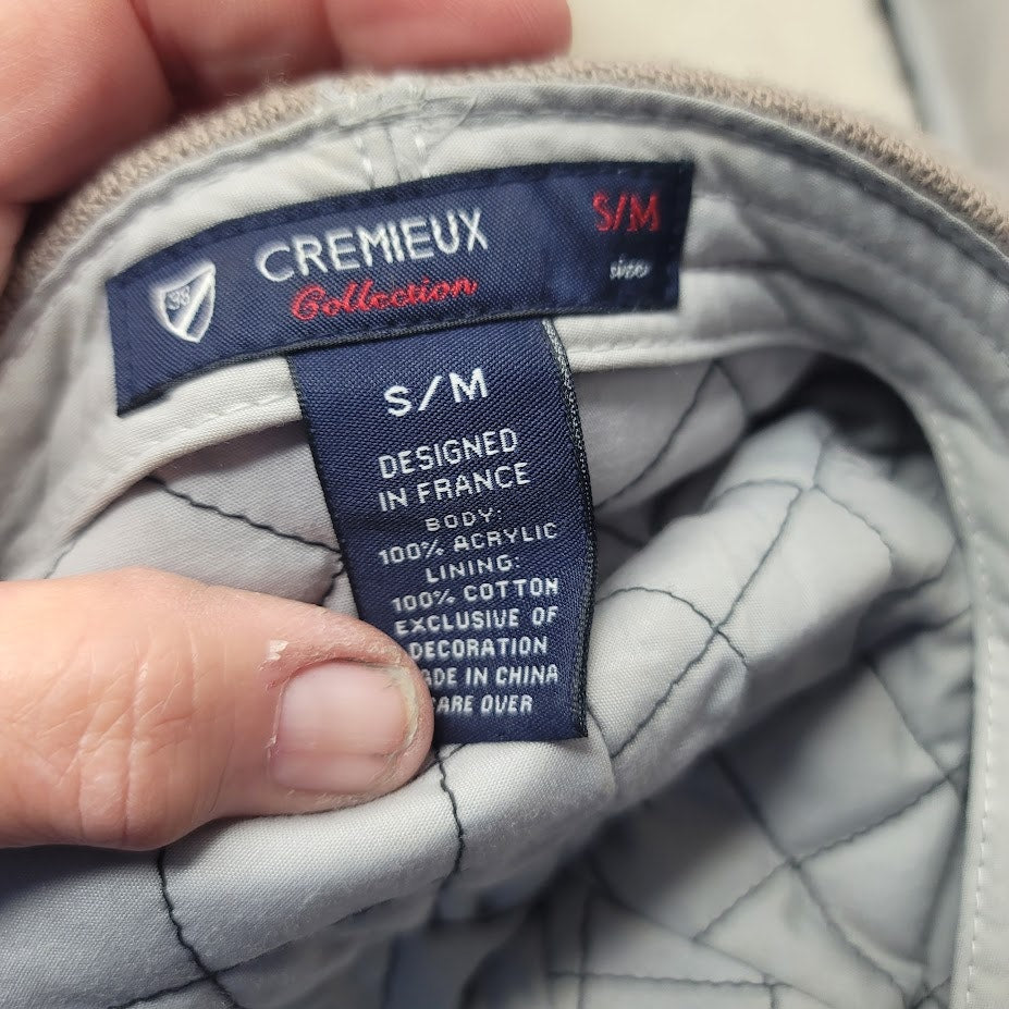 Cremieux Light Tan Knit Small Medium Paperboy Newsboy Gatsby Cabbie Scally Cap