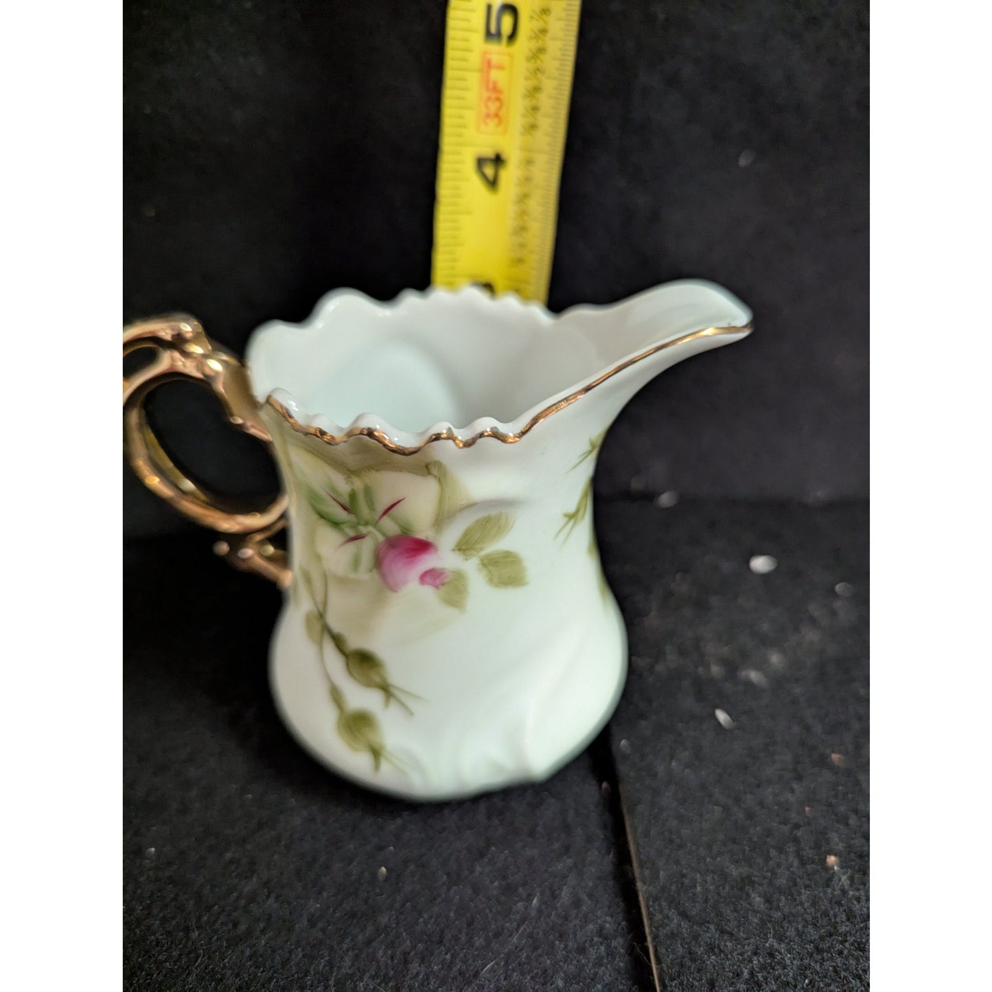 Vintage Nippon Hand-Painted Pink Rose Porcelain Creamer Pitcher