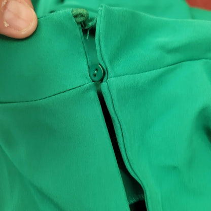 ONE ONE SIX High Cowl Neck Jumpsuit In Emerald Size Medium Pockets Leg Splits