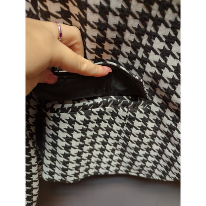 Monroe and Main Size 16 Houndstooth Blazer Black White Vintage 90's Lined button