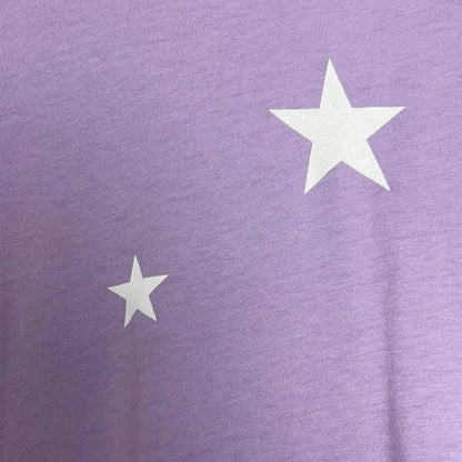 Sundry Women's T-Shirt Top Size 3 / Large Lilac Star Print NEW Scoop Neck NEW