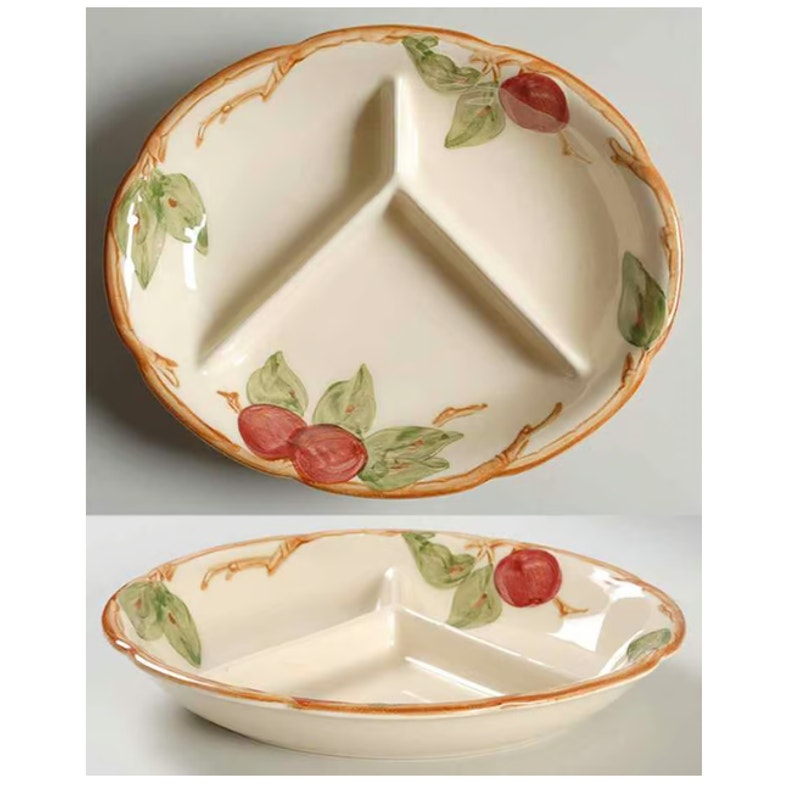 Relish CHILD'S DIVIDED Plate Apple USA Backstamp FRANCISCAN ceramic dinnerware