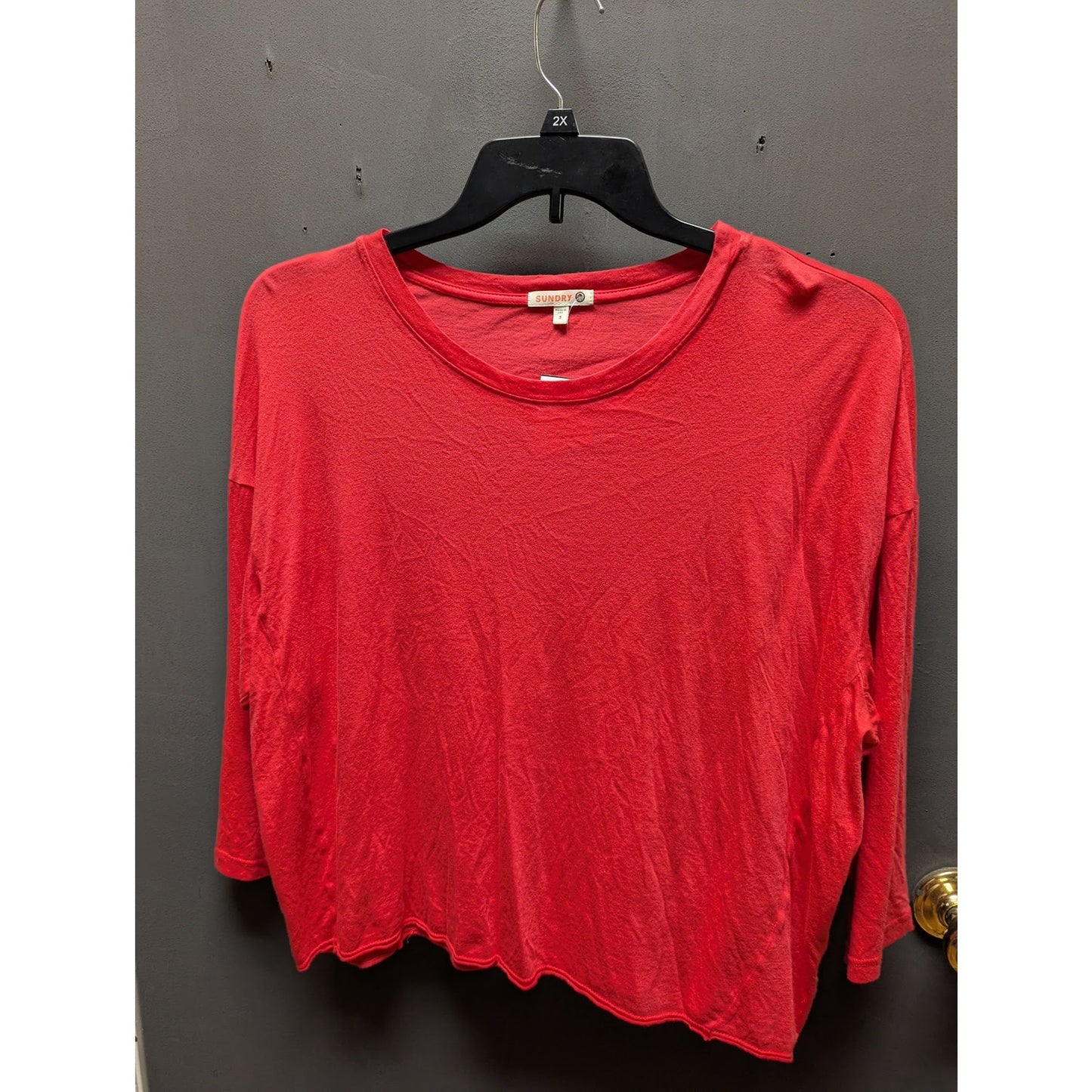 Sundry casual Tee Shirt T-shirt Red long sleeve Size Large (3) oversized NEW