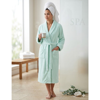 Nordstrom Vintage Mint Green Cotton Terry Cloth Spa Robe French Country Lounge