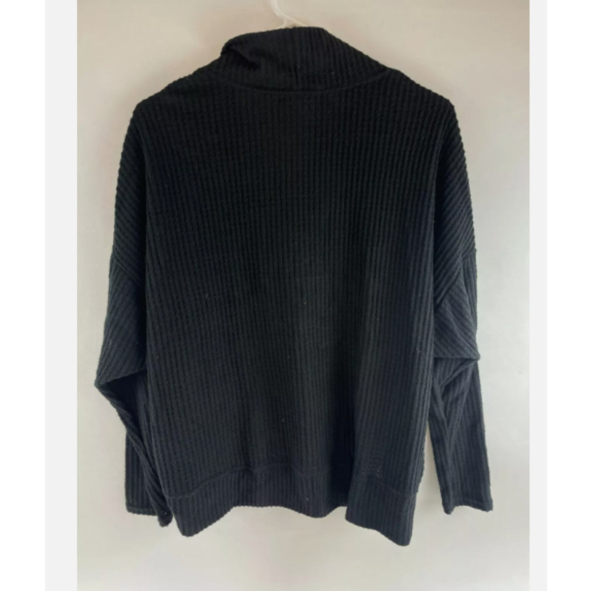 SOCIALITE Sweater XS Extra-Small Black Open Cardigan Waffle-Knit Ribbed NWT