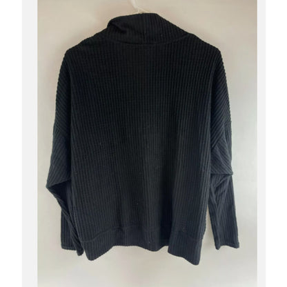 SOCIALITE Sweater XS Extra-Small Black Open Cardigan Waffle-Knit Ribbed NWT