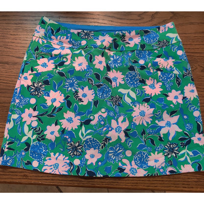 Lilly Pulitzer Luxletic Monica Skort Spearmint Golf Til You Drop Floral Size 12