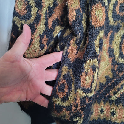 Vintage St. Michael Size 16 / 44 sweater Black Gold button up Mohair blend 90s