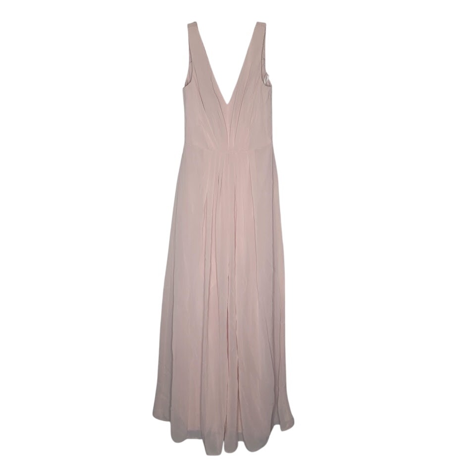 Social Bridesmaid Size 4 Blush Sleevless Maxi Bridal Style 8157 Dress chiffon
