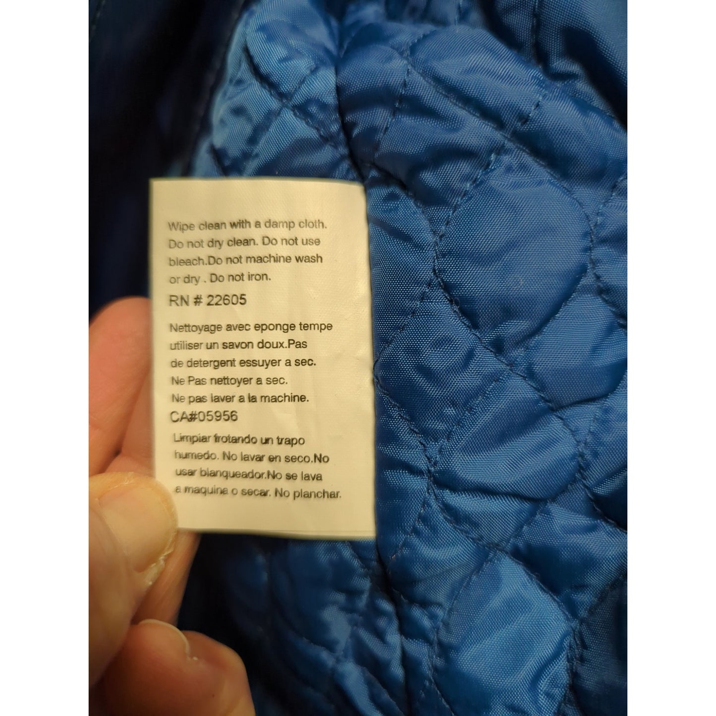 Totes Blue Jacket Coat belt LARGE Raincoat quilted lining Mid Length VINTAGE