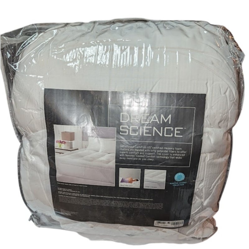Dream Science Martha Stewart Gel Infused Memory Foam Full Bed White Mattress Pad