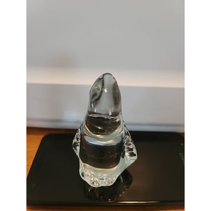 Crystal Glass Penguin Figurine Cute Little BELLY and Feet. Happy Collectible 3"