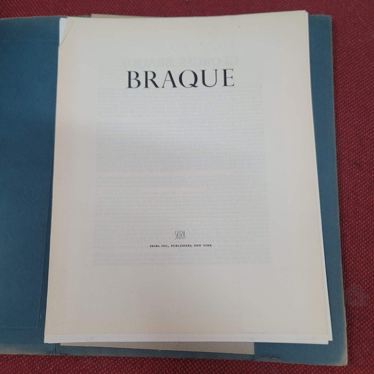 Braque Art print book by Skira Publishers printed Switzerland VINTAGE