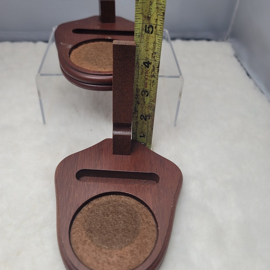 Bard's Teacup Display Walnut Cup and Saucer Stand, 4.25" H x 4" W x 5" D