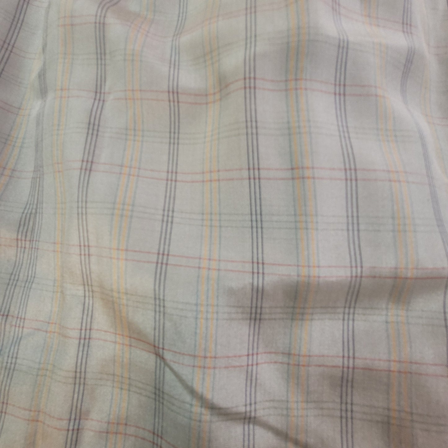 Vintage Gray Plaid Silky Blend Pleated Knee-Length Skirt Small