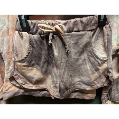 Zunie Girls Tie Dye Sweatshirt and Shorts 2 Piece Loungewear Set NWT