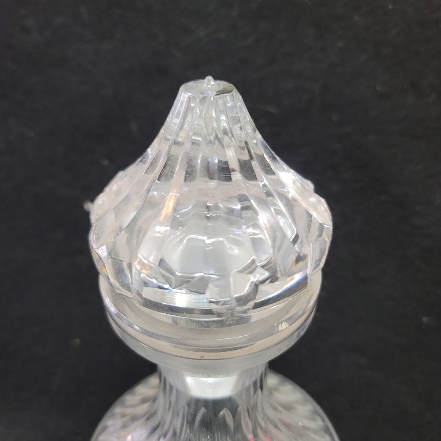 Vintage cut glass EAPG Decanter with glass etched stopper Barware liquor MCM