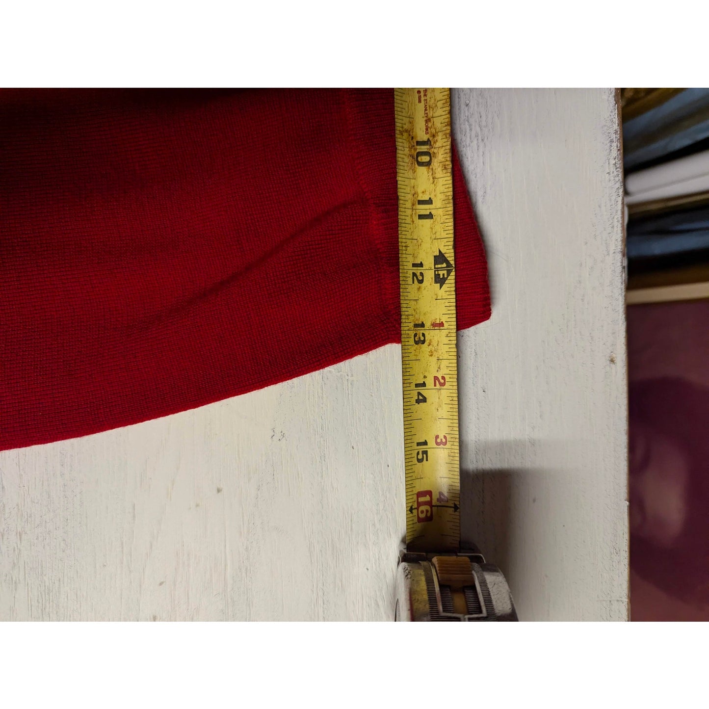 Vintage Preston & York Red Merino Wool Knit Midi Skirt Medium Academic Luxury