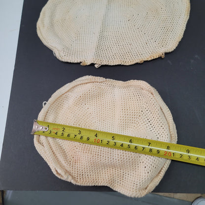 Vintage crochet food cover doily cream Lot of 3