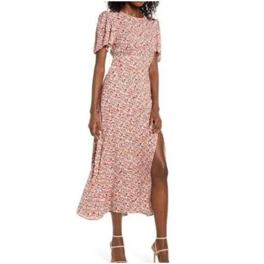 AFRM X NORDSTROM Jamie Print Floral Red Ditsy Dress size Extra Large XL MIDI new