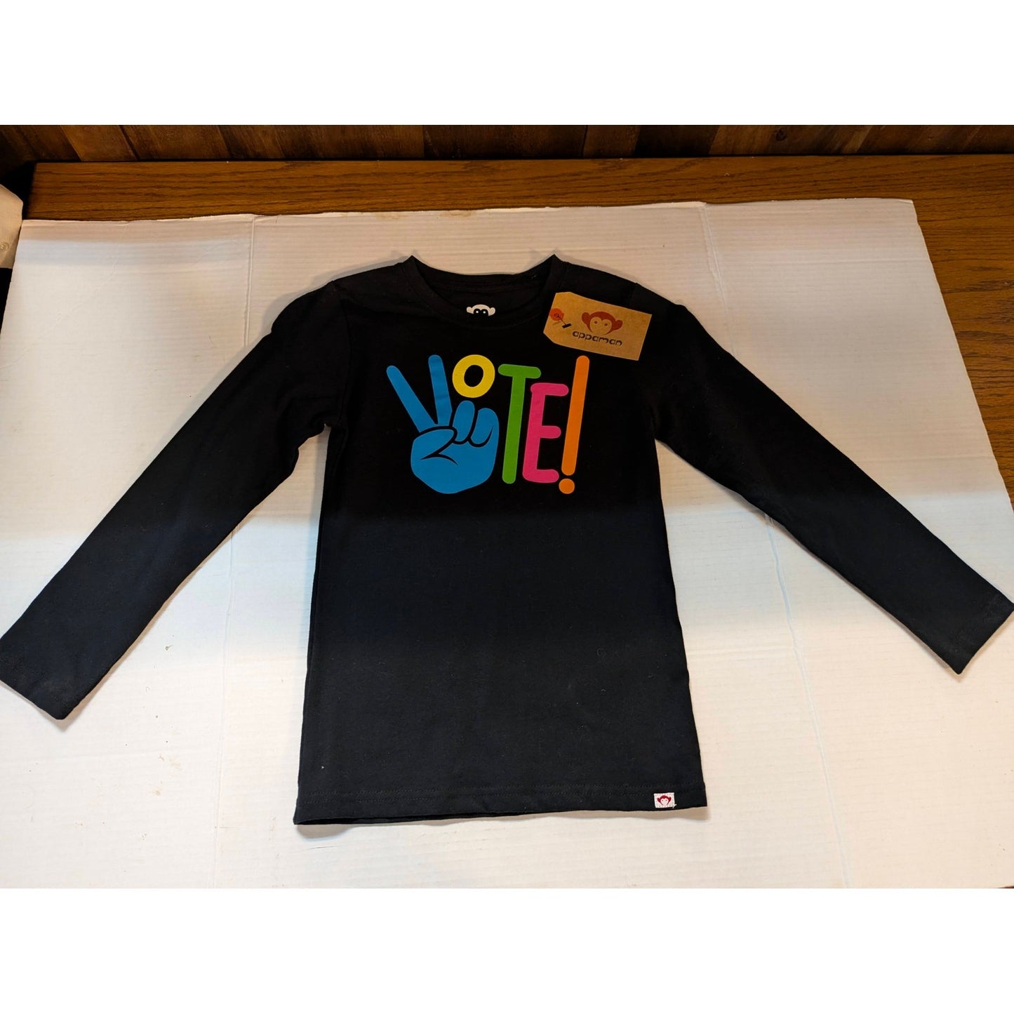 Appaman Boys Black "VOTE!" Graphic Short Sleeve T-Shirt Size 8 NWT