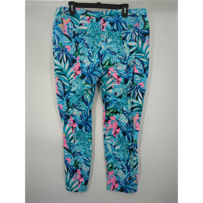 Lilly Pulitzer size 14 Kelly skinny pants in Maldives Green Hype it UP print