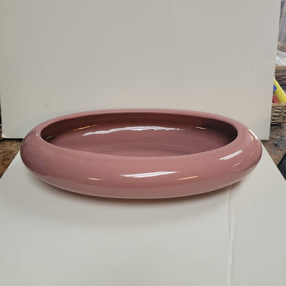 Dusty Rose Vintage Oval Flat Shallow Planter Fairy Gnome Garden 1980s