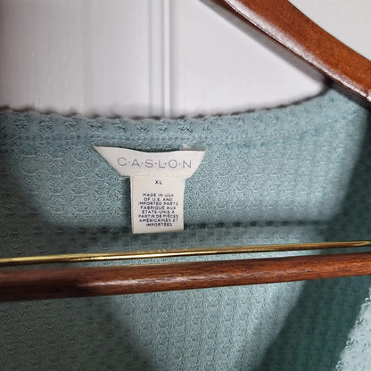 Caslon xl/ EXTRA LARGE Textured Knit Thermal Shirt Blouse Top NEW Blue Mineral