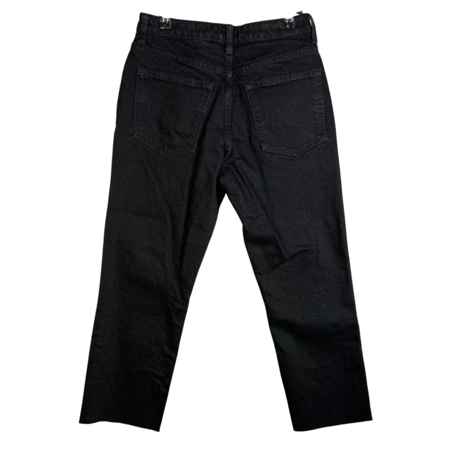 Topshop Blue/Black Straight Raw Hem Womens Denim Jeans Size W 34" x L 28" NEW