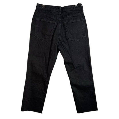 Topshop Blue/Black Straight Raw Hem Womens Denim Jeans Size W 34" x L 28" NEW
