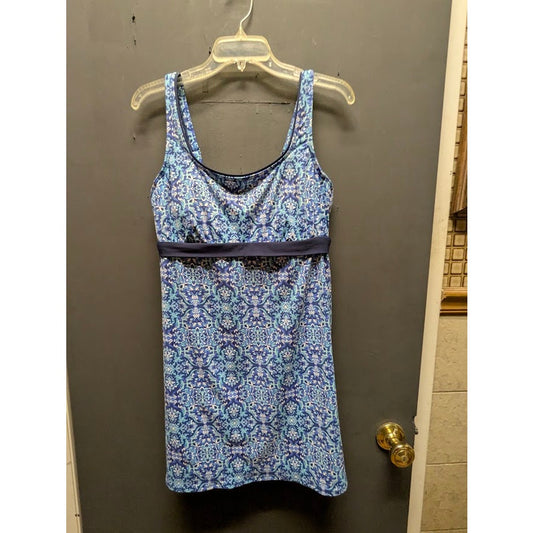 Lands' End Blue Size 10 D Tankini Swimsuit Dress Top Only Adjustable Straps