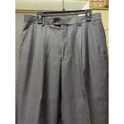 Vintage Elite Mens Pinstripe Suit 40R Gray Single Breasted Dark Academia Power
