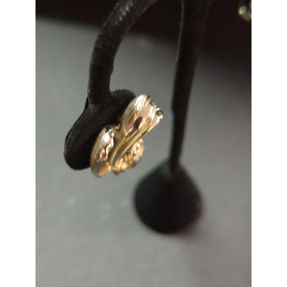 Vintage LISNER Silver Tone Floral Clip-On Earrings Sculptural Mid-Century Style