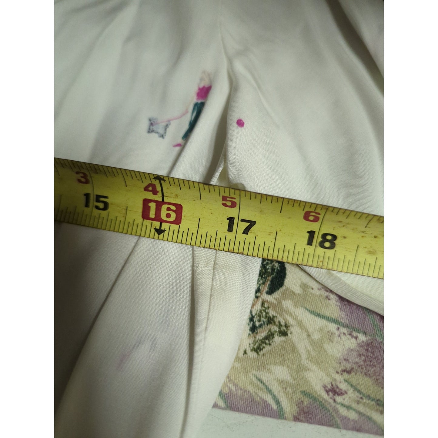 Joules White Painted Dog Walker Tunic Blouse Size 4 Funky Long Sleeve Deep Vneck