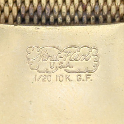 Vintage Waltham Incabloc 17 Jewel Oval Gold Tone Mechanical Wristwatch Mesh Band