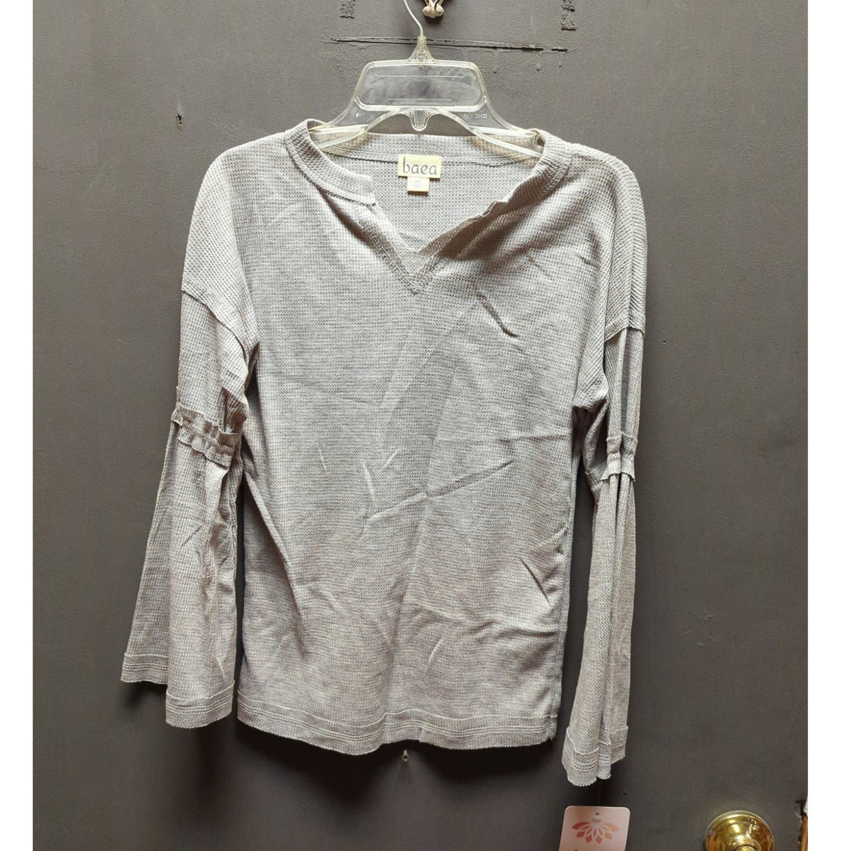 Baea XS Thermal Blouse waffle knit  grey NEW