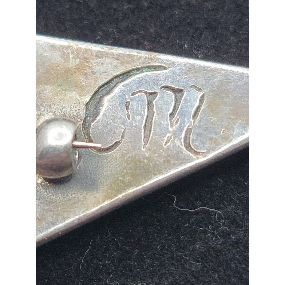 Vintage Europe MidCentury Modern Abstract Silver Brooch MCM Brutalist Studio Pin