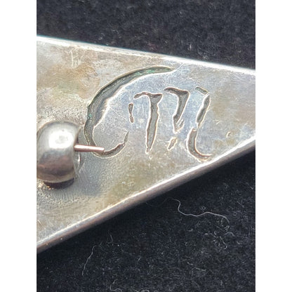 Vintage Europe MidCentury Modern Abstract Silver Brooch MCM Brutalist Studio Pin