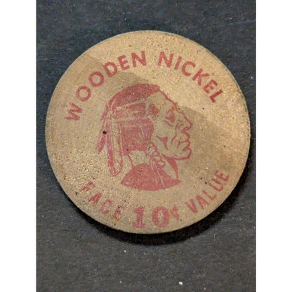 Vintage 1959 First National Bank Snohomish WA Wooden Nickel Token Americana Coin