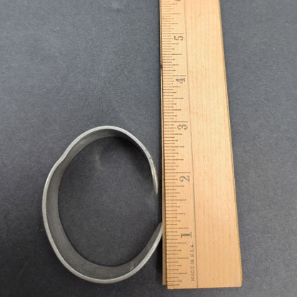 Vintage Fashion BRACELET Kirk Stieff Pewter Flower Aster Cuff Adjustable engrave